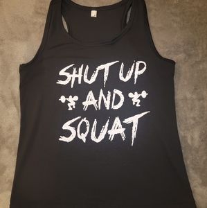 shut up and squat tank top